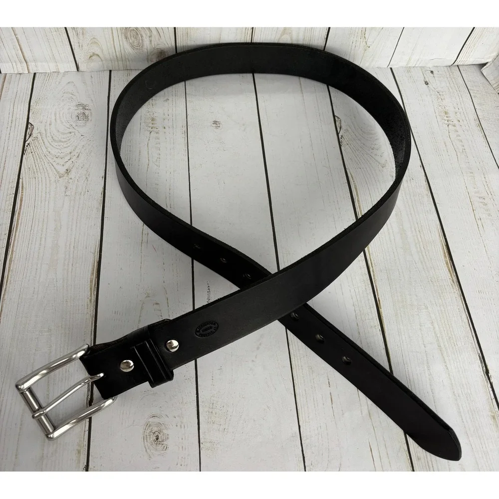 R Jorgenson Maker Phoenix AZ‎ Mens Black Leather Belt Silver Buckle Sz 36
